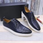 Men's Casual Shoes Flat Comfortable Single Shoes Fish Embossed Fashion Leather Shoes