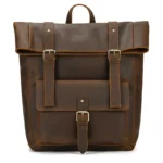 Leather Roll Top Backpack